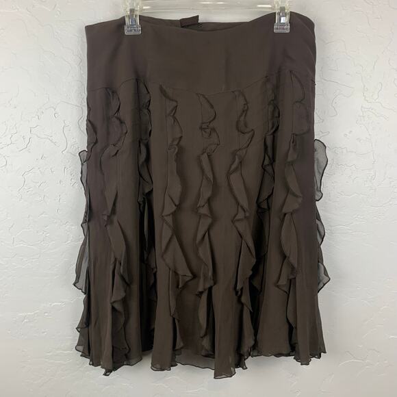 Etcetera 100% Silk Skirt Womens Size 14 Brown Fairy Wimsygoth - Picture 1 of 10